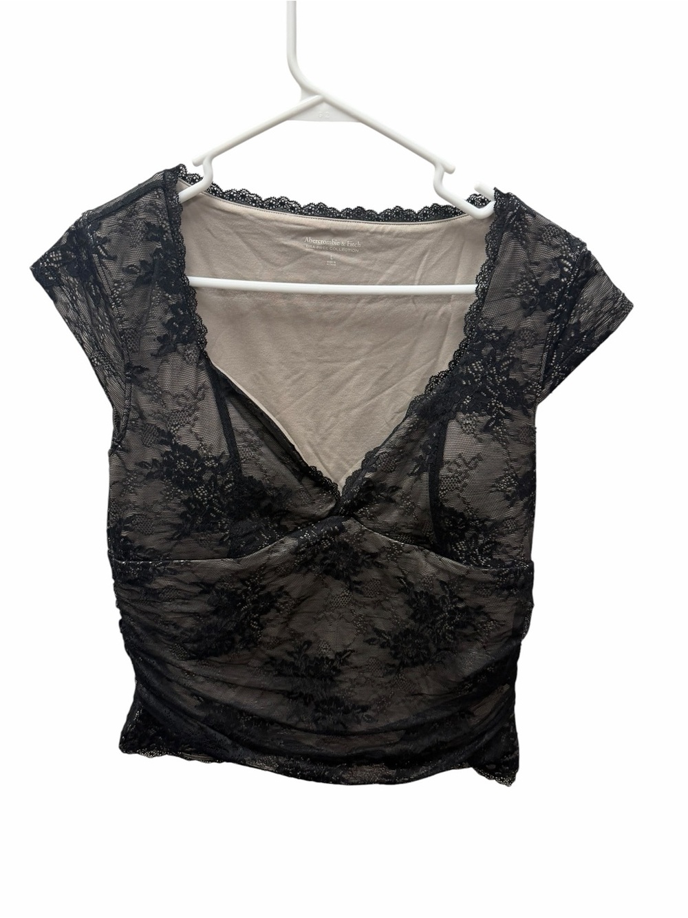 Abercrombie & Fitch Bra Free Lace Top size large nwt